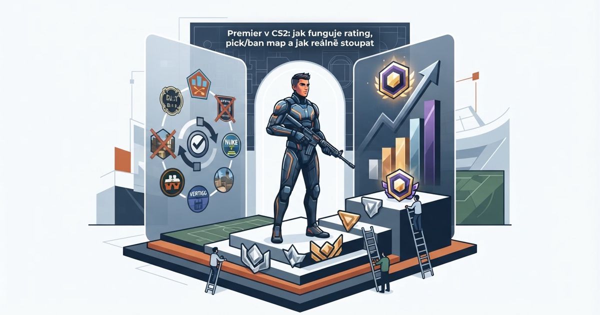 Premier v CS2: jak funguje rating, pick/ban map a jak reálně stoupat