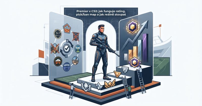Premier v CS2: jak funguje rating, pick/ban map a jak reálně stoupat